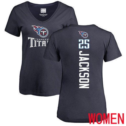 Tennessee Titans Navy Blue Women Adoree  Jackson Backer NFL Football #25 T Shirt->nfl t-shirts->Sports Accessory